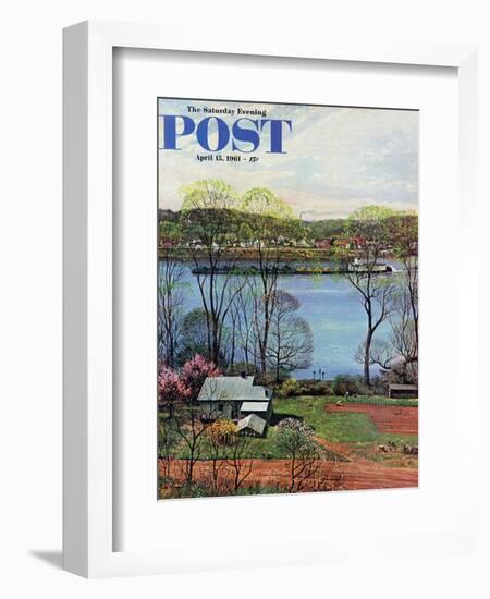 "Ohio River in April," Saturday Evening Post Cover, April 15, 1961-John Clymer-Framed Giclee Print