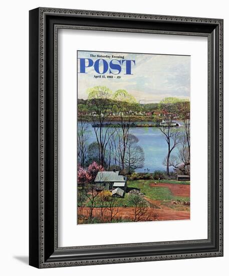 "Ohio River in April," Saturday Evening Post Cover, April 15, 1961-John Clymer-Framed Giclee Print