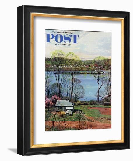 "Ohio River in April," Saturday Evening Post Cover, April 15, 1961-John Clymer-Framed Giclee Print