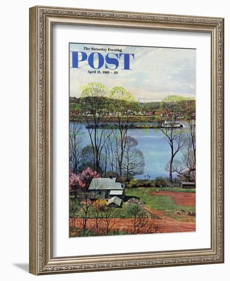 "Ohio River in April," Saturday Evening Post Cover, April 15, 1961-John Clymer-Framed Giclee Print