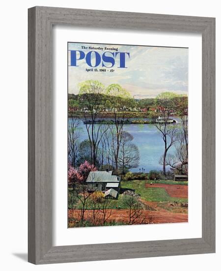 "Ohio River in April," Saturday Evening Post Cover, April 15, 1961-John Clymer-Framed Giclee Print