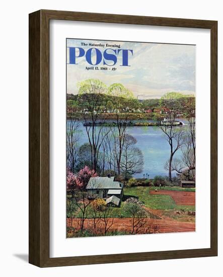 "Ohio River in April," Saturday Evening Post Cover, April 15, 1961-John Clymer-Framed Giclee Print