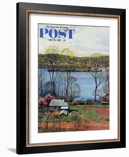 "Ohio River in April," Saturday Evening Post Cover, April 15, 1961-John Clymer-Framed Giclee Print