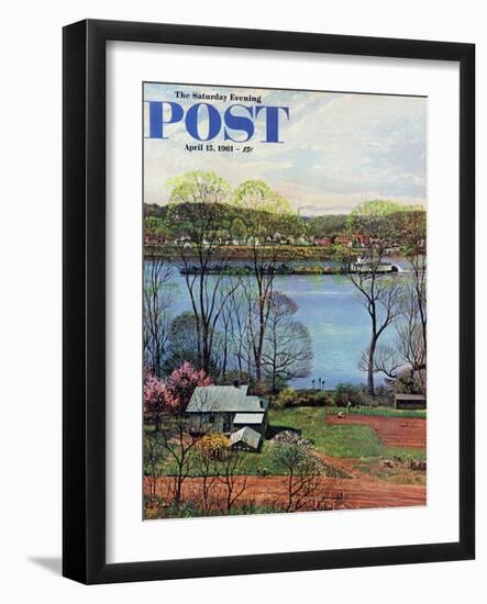 "Ohio River in April," Saturday Evening Post Cover, April 15, 1961-John Clymer-Framed Giclee Print