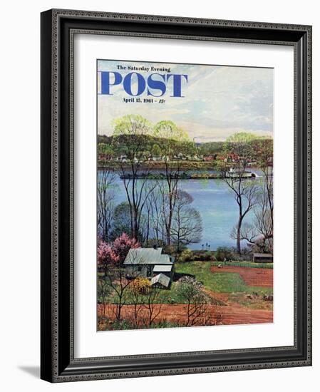 "Ohio River in April," Saturday Evening Post Cover, April 15, 1961-John Clymer-Framed Giclee Print