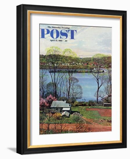 "Ohio River in April," Saturday Evening Post Cover, April 15, 1961-John Clymer-Framed Giclee Print