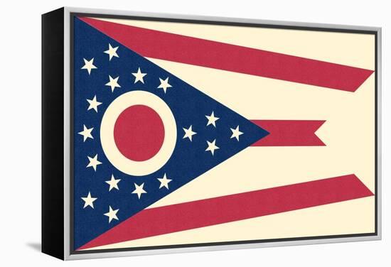 Ohio State Flag-Lantern Press-Framed Stretched Canvas