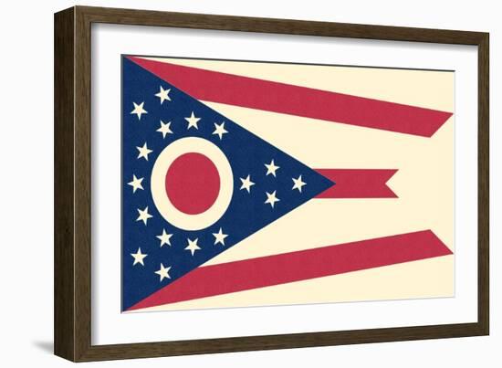 Ohio State Flag-Lantern Press-Framed Art Print