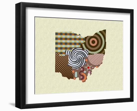 Ohio State Map-Lanre Adefioye-Framed Giclee Print