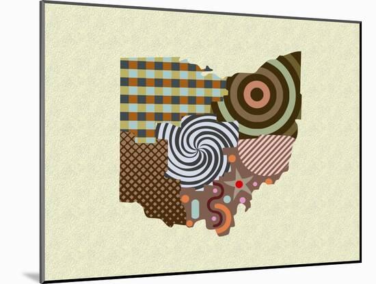 Ohio State Map-Lanre Adefioye-Mounted Giclee Print