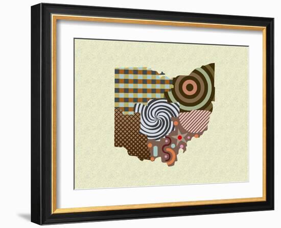 Ohio State Map-Lanre Adefioye-Framed Giclee Print