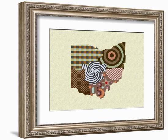 Ohio State Map-Lanre Adefioye-Framed Giclee Print