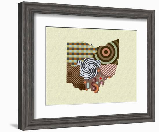 Ohio State Map-Lanre Adefioye-Framed Giclee Print
