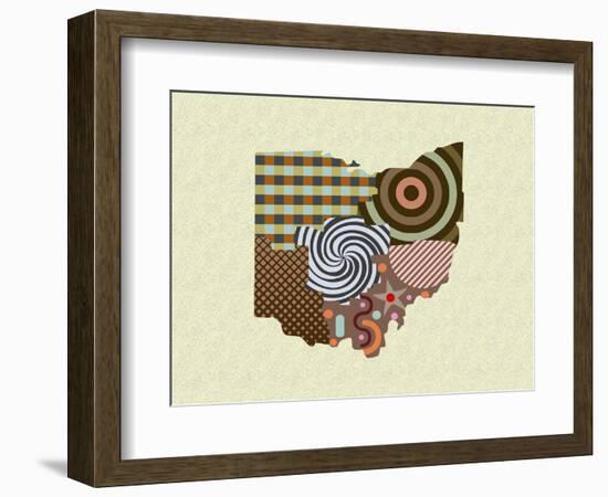 Ohio State Map-Lanre Adefioye-Framed Giclee Print