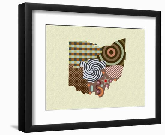 Ohio State Map-Lanre Adefioye-Framed Giclee Print