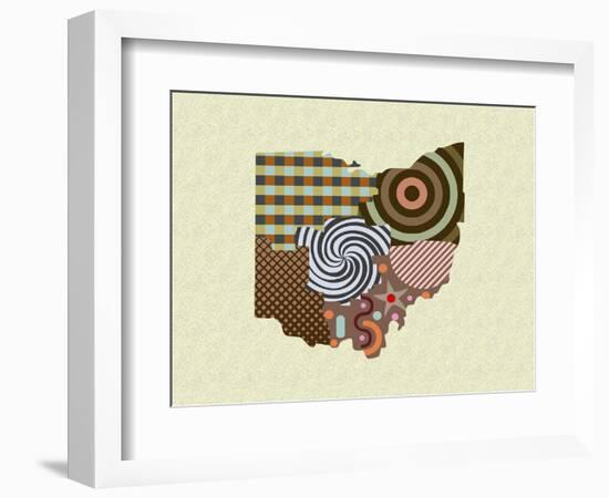 Ohio State Map-Lanre Adefioye-Framed Giclee Print