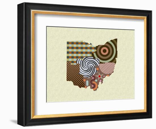 Ohio State Map-Lanre Adefioye-Framed Giclee Print