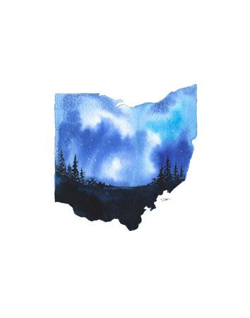 Ohio State Watercolor Art Print By Jessica Durrant Art Com