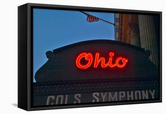 Ohio Theater marquee theater sign advertising Columbus Symphony Orchestra in downtown Columbus, OH-null-Framed Premier Image Canvas