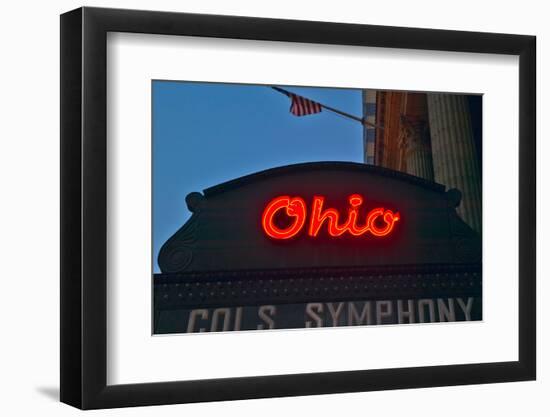 Ohio Theater marquee theater sign advertising Columbus Symphony Orchestra in downtown Columbus, OH-null-Framed Photographic Print