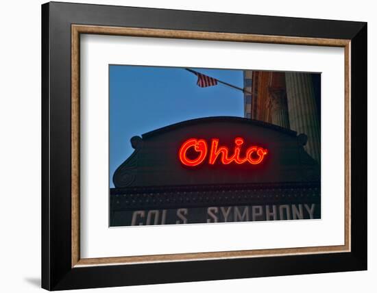 Ohio Theater marquee theater sign advertising Columbus Symphony Orchestra in downtown Columbus, OH-null-Framed Photographic Print