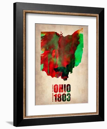 Ohio Watercolor Map-NaxArt-Framed Art Print