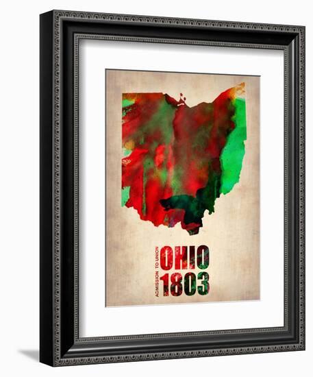 Ohio Watercolor Map-NaxArt-Framed Art Print