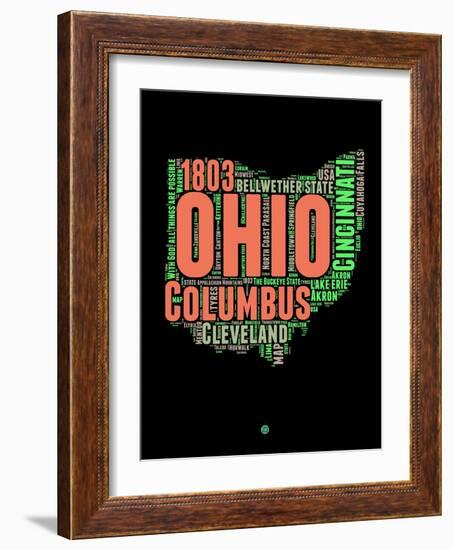 Ohio Word Cloud 1-NaxArt-Framed Art Print