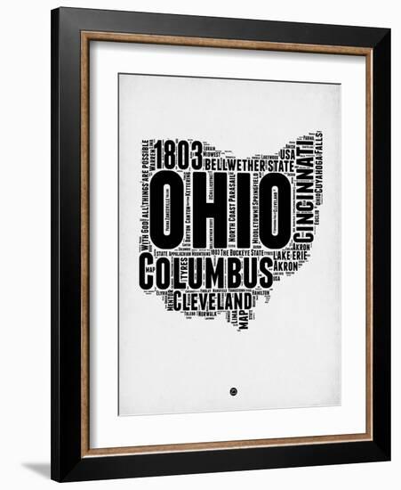 Ohio Word Cloud 2-NaxArt-Framed Art Print