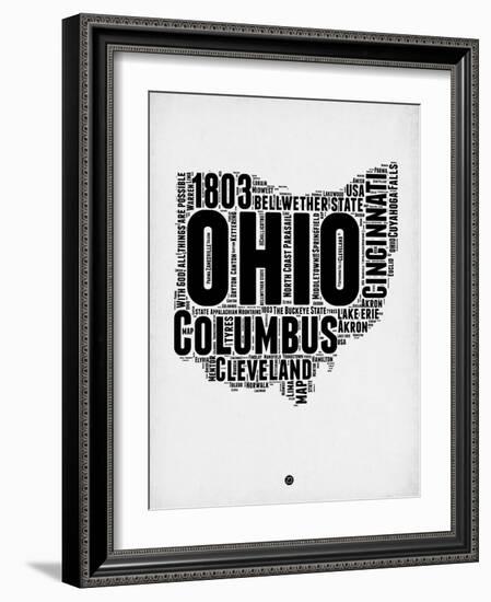 Ohio Word Cloud 2-NaxArt-Framed Art Print