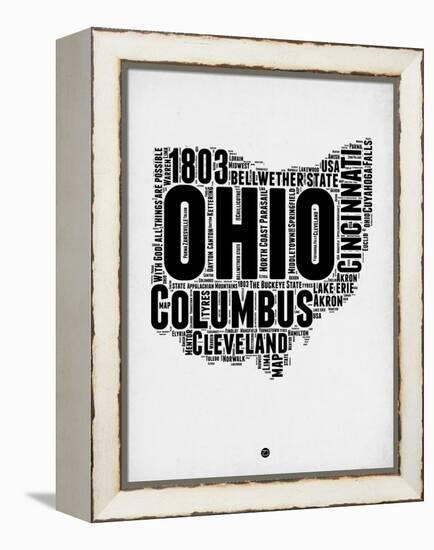 Ohio Word Cloud 2-NaxArt-Framed Stretched Canvas