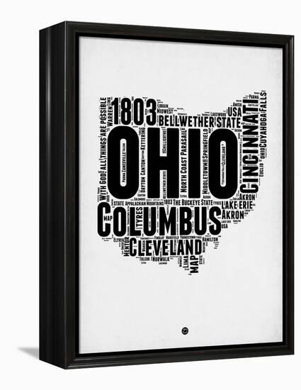 Ohio Word Cloud 2-NaxArt-Framed Stretched Canvas