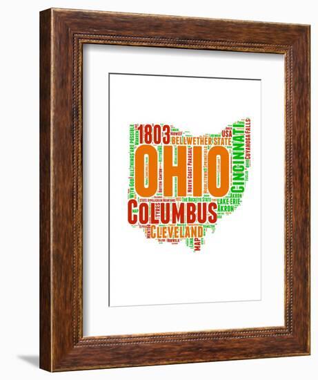 Ohio Word Cloud Map-NaxArt-Framed Art Print