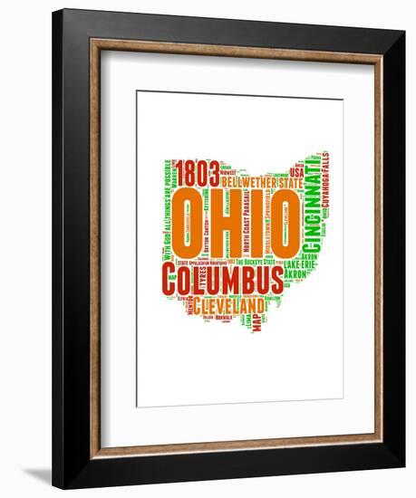 Ohio Word Cloud Map-NaxArt-Framed Art Print