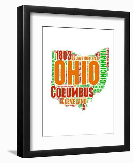 Ohio Word Cloud Map-NaxArt-Framed Art Print