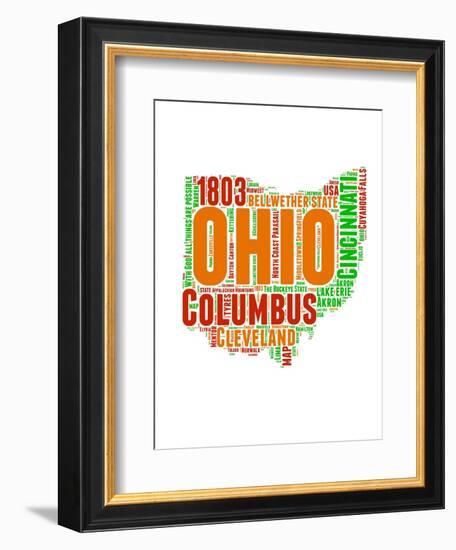 Ohio Word Cloud Map-NaxArt-Framed Art Print