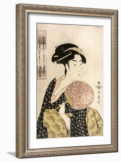 Ohisa of the Takashima Tea-Shop-Kitagawa Utamaro-Framed Art Print