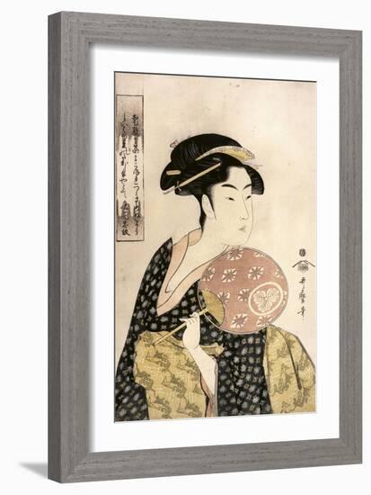 Ohisa of the Takashima Tea-Shop-Kitagawa Utamaro-Framed Art Print