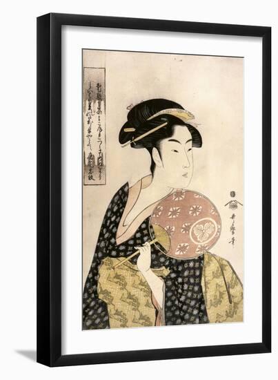 Ohisa of the Takashima Tea-Shop-Kitagawa Utamaro-Framed Art Print