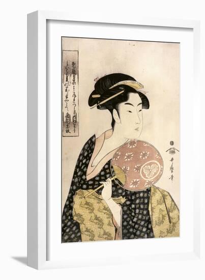 Ohisa of the Takashima Tea-Shop-Kitagawa Utamaro-Framed Art Print