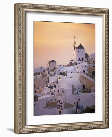 Oia (Ia) Village and Windmill, Santorini, Cyclades, Greek Islands, Greece, Europe-null-Framed Photographic Print