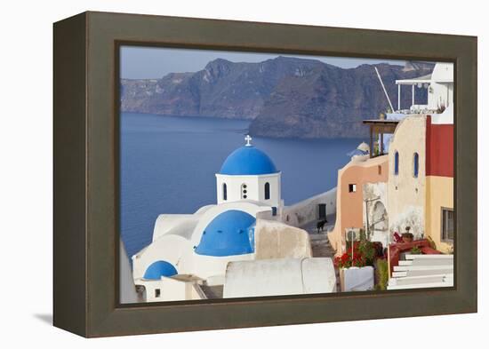 Oia, Santorini, Cyclades Islands, Greece-Peter Adams-Framed Premier Image Canvas