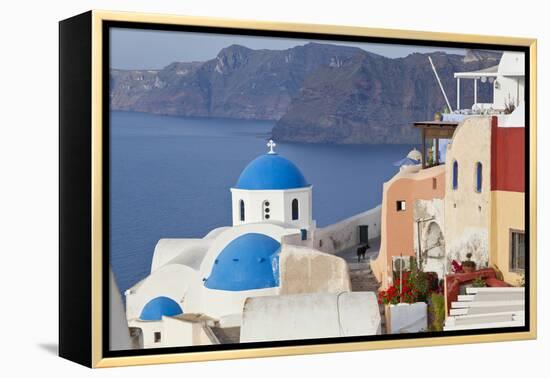 Oia, Santorini, Cyclades Islands, Greece-Peter Adams-Framed Premier Image Canvas