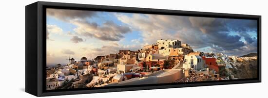 Oia Village, Santorini on Sunset-Maugli-l-Framed Premier Image Canvas