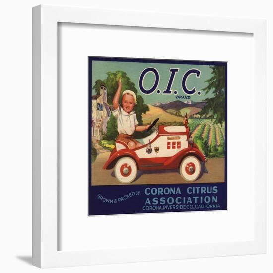 OIC Brand - Corona, California - Citrus Crate Label-Lantern Press-Framed Art Print