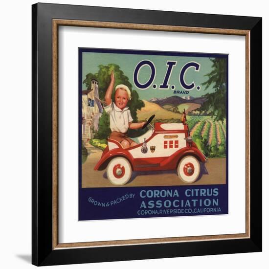 OIC Brand - Corona, California - Citrus Crate Label-Lantern Press-Framed Art Print