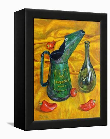 Oil Can with Red , 2017-Tilly Willis-Framed Premier Image Canvas