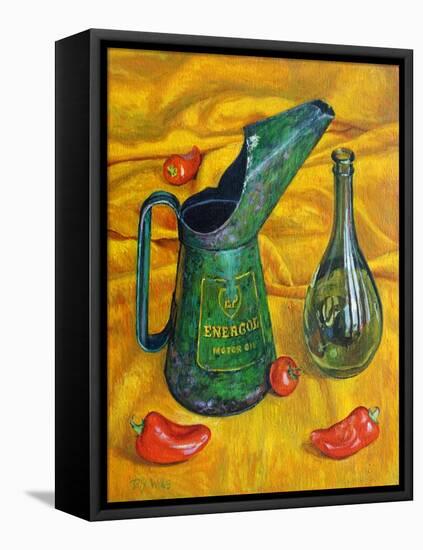 Oil Can with Red , 2017-Tilly Willis-Framed Premier Image Canvas