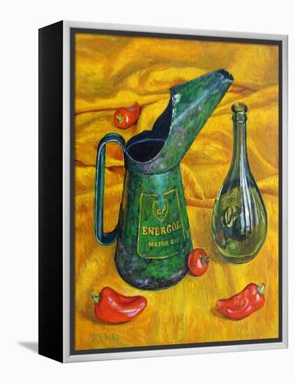 Oil Can with Red , 2017-Tilly Willis-Framed Premier Image Canvas