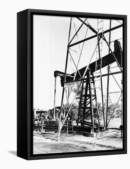 Oil Derrick Pumping Closer Up-Philip Gendreau-Framed Premier Image Canvas